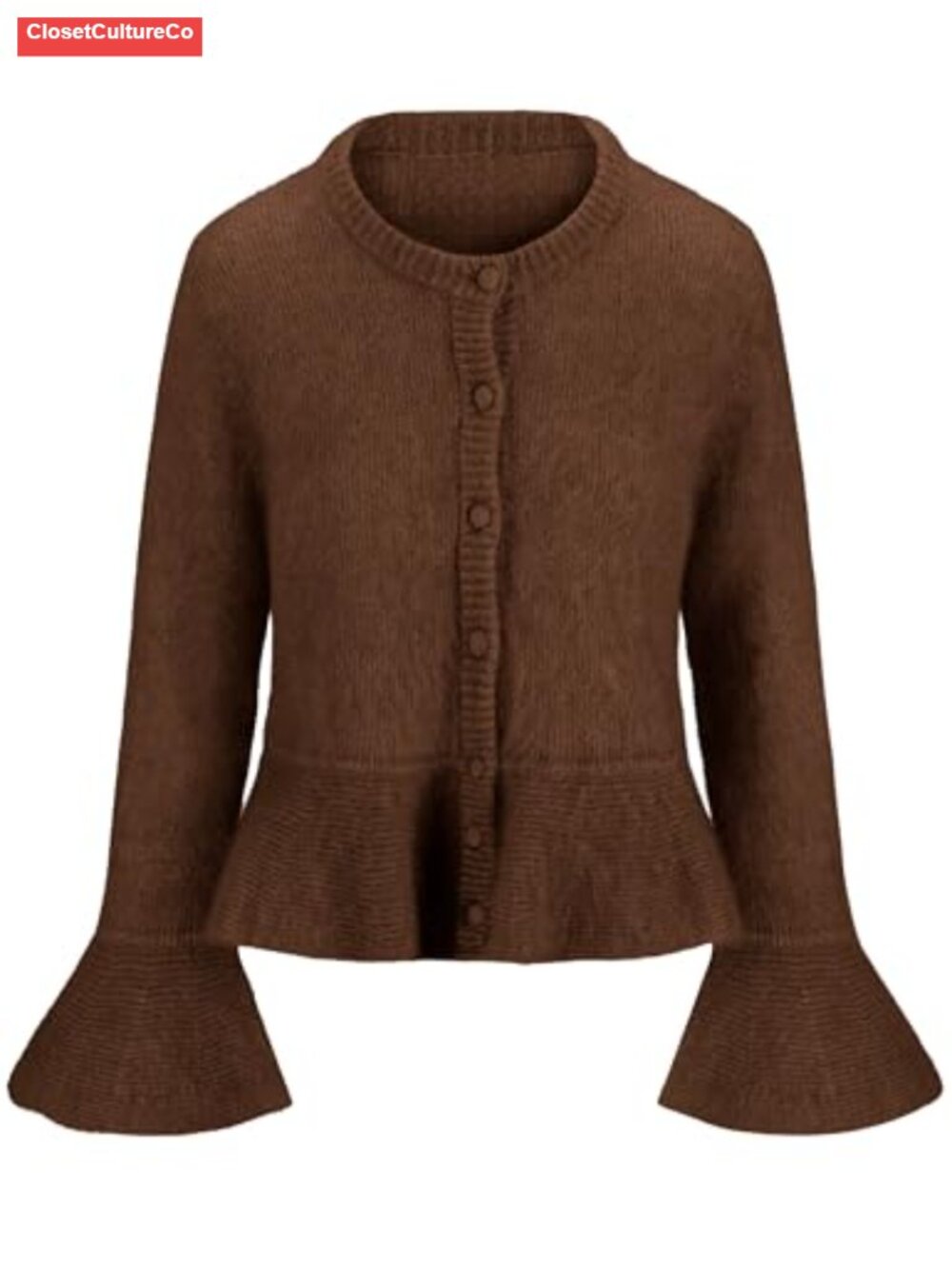 Peplum Cardigan Sweater Lightweight Warm Knit Coat